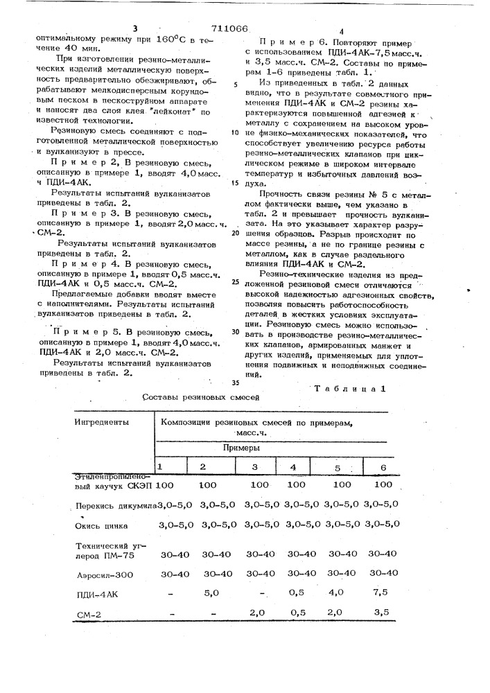 Резиновая смесь на основе этиленпропиленового каучука (патент 711066)