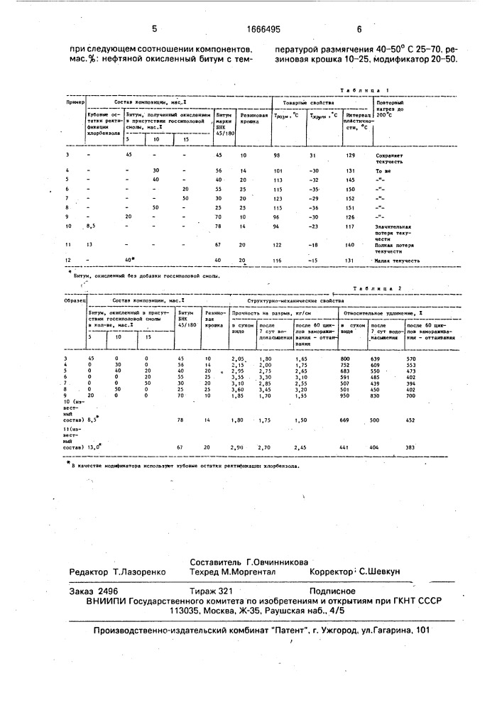Битумно-резиновая композиция (патент 1666495)