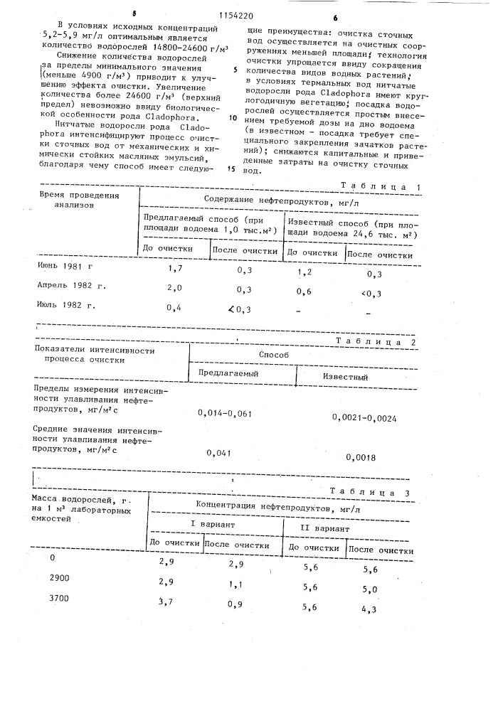 Способ биологической очистки нефтесодержащих сточных вод (патент 1154220)