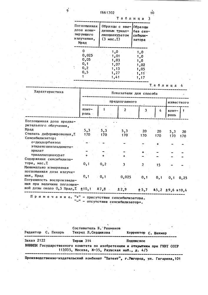 Способ дозиметрии ионизирующего излучения (патент 1661702)
