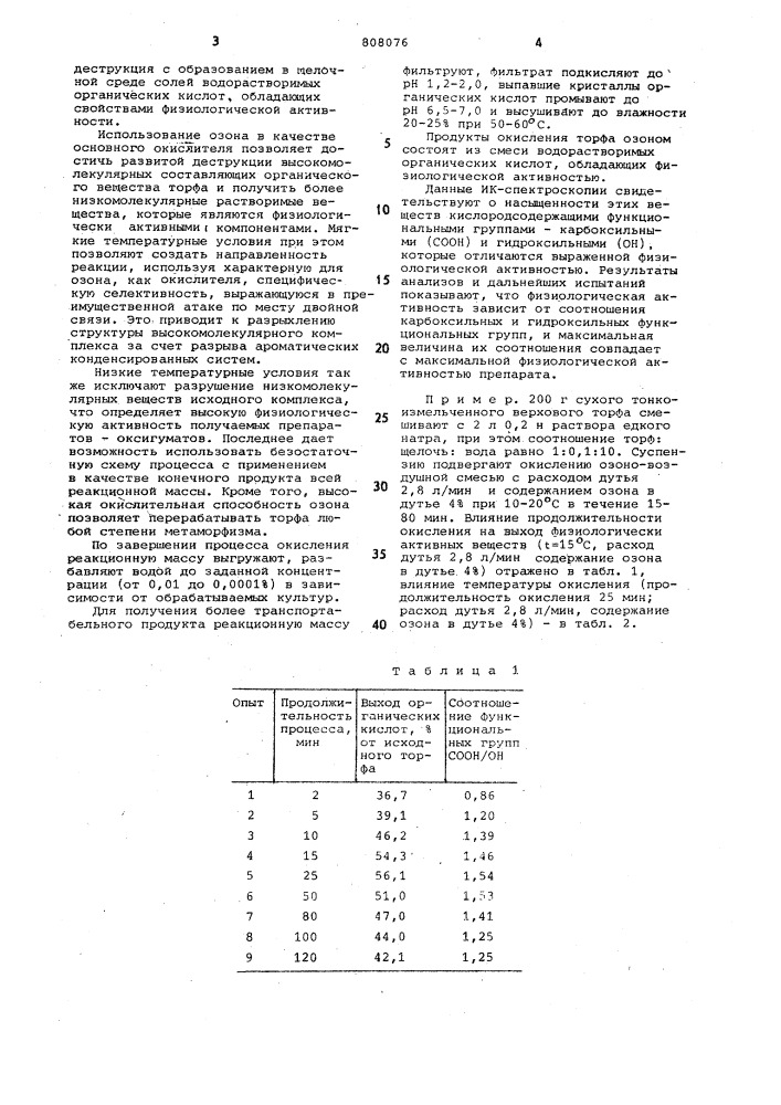 Способ получения стимулятора ростарастений из торфа (патент 808076)