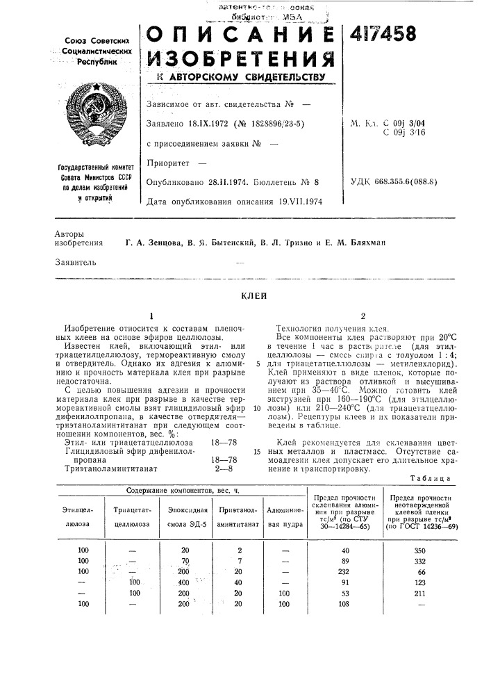 Патент ссср  417458 (патент 417458)
