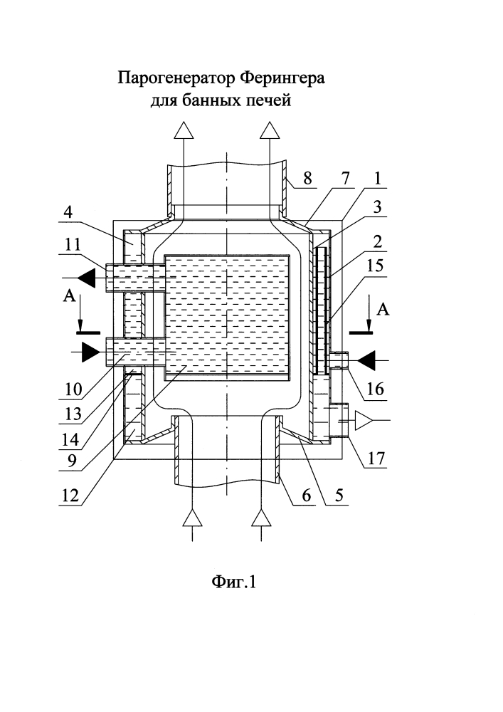 Парогенератор ферингера для банных печей (патент 2603448)