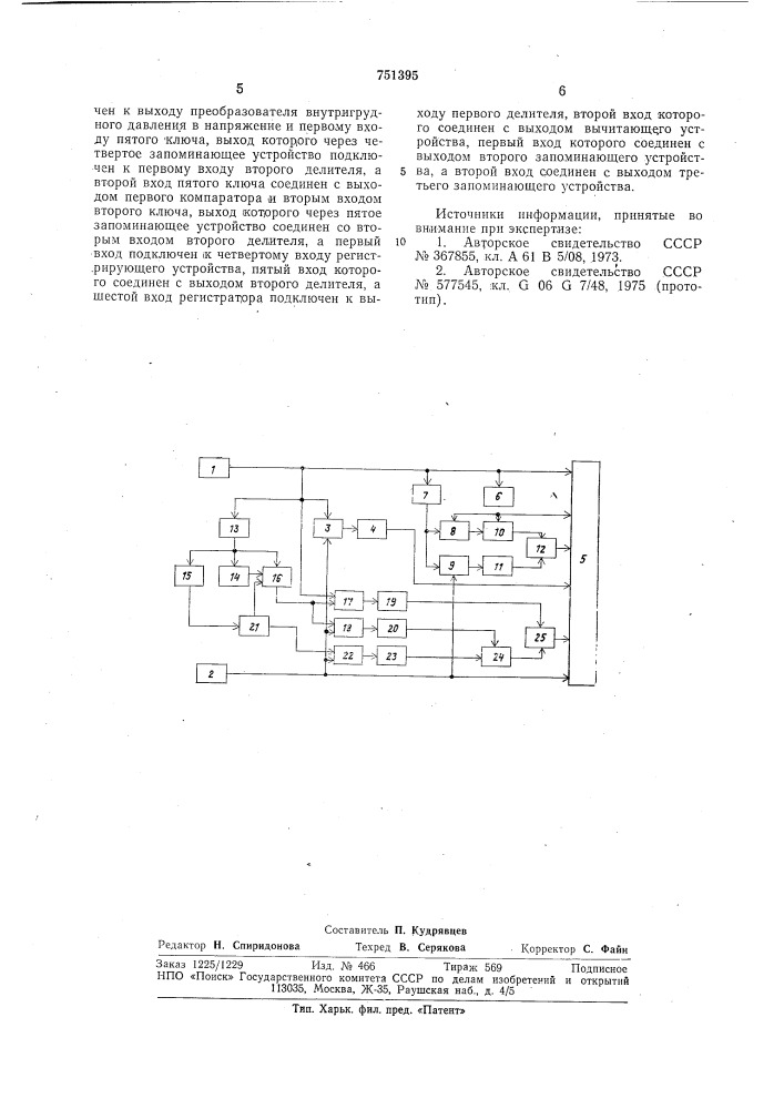 Пневмотахограф (патент 751395)