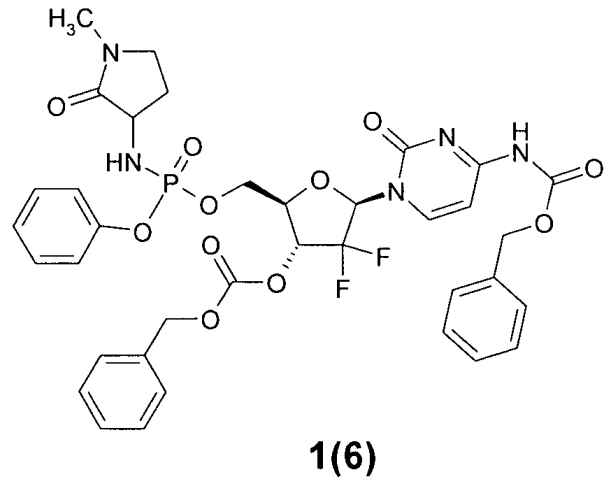 Замещенные (2r,3r,5r)-3-гидрокси-(5-пиримидин-1-ил)тетрагидрофуран-2-илметил арил фосфорамидаты (патент 2553996)