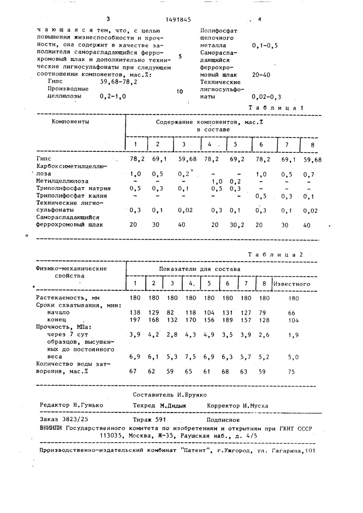 Строительная смесь для отделочных работ (патент 1491845)