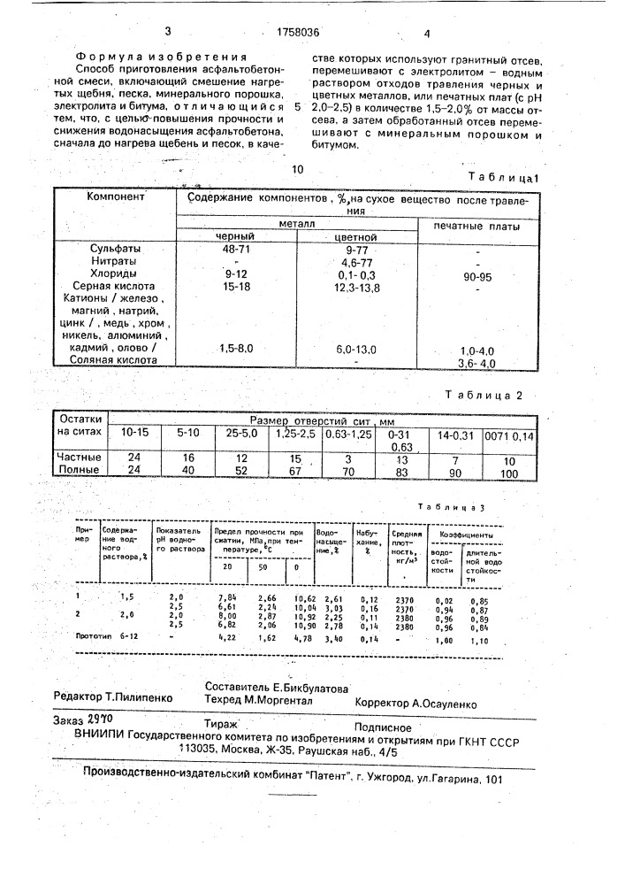 Способ приготовления асфальтобетонной смеси (патент 1758036)