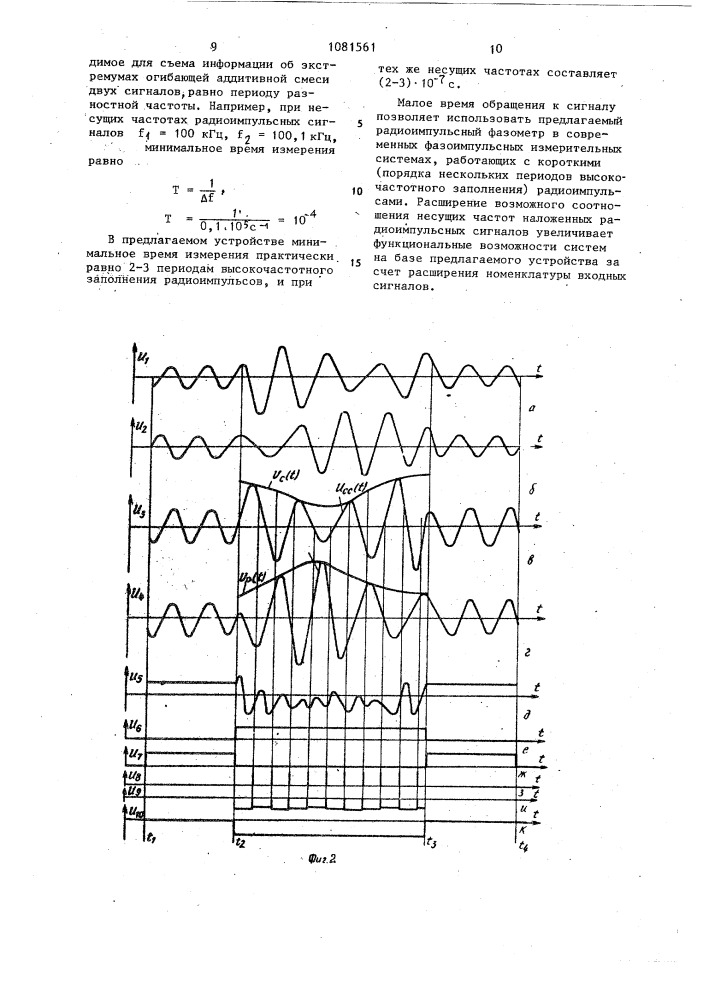 Радиоимпульсный фазометр (патент 1081561)