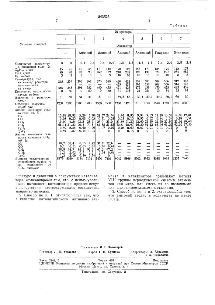 Способ получения бытового газа (патент 243526)