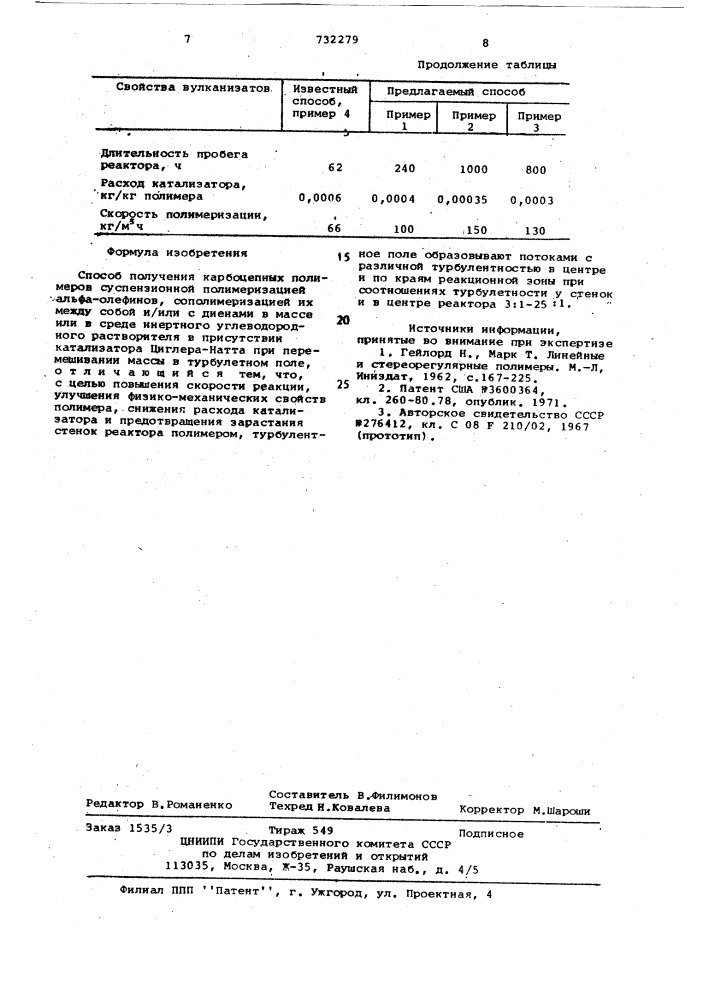 Способ получения карбоцепных полимеров (патент 732279)