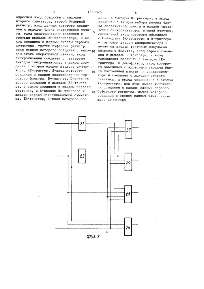 Цифровой фильтр (патент 1350825)