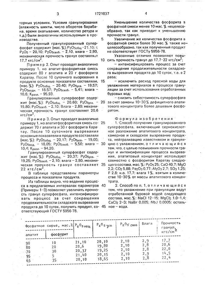 Способ получения гранулированного суперфосфата (патент 1721037)