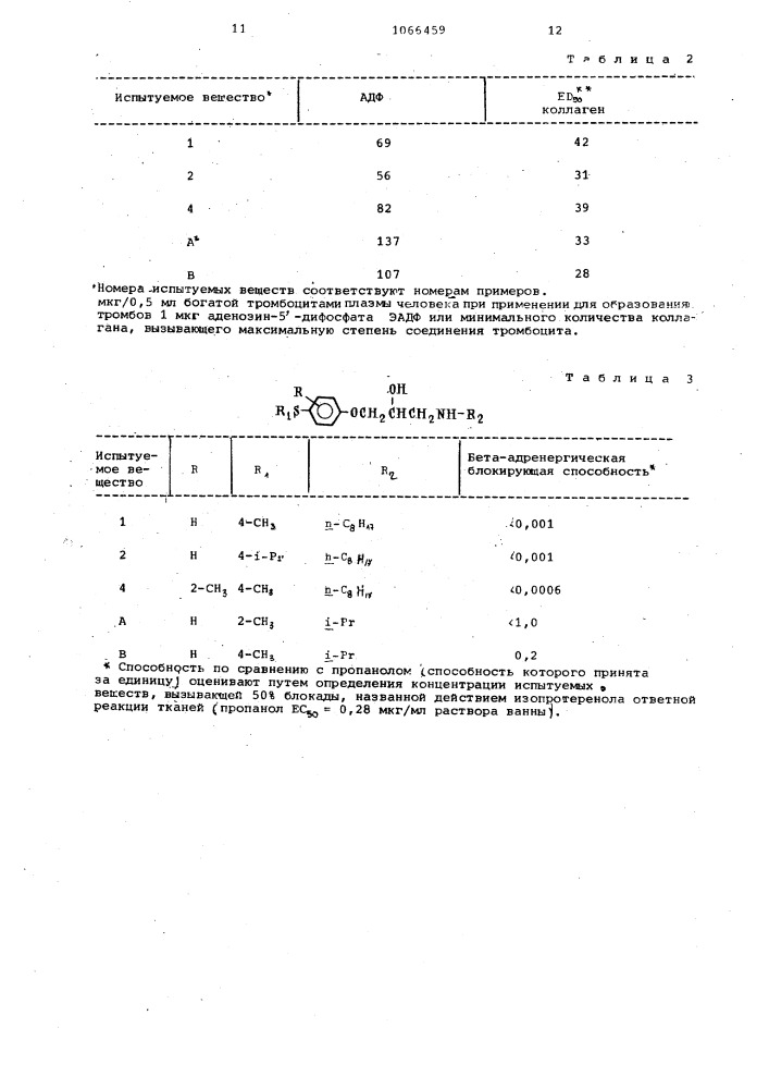Способ получения алкилтиофеноксипропаноламинов или их солей (патент 1066459)