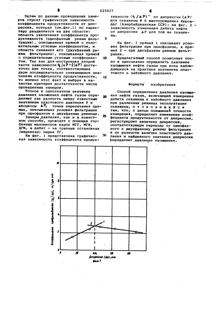 Способ определения давления насыщения нефти газом (патент 625027)