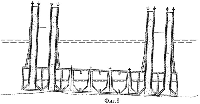 Фундамент плавучего массива, устанавливаемого на основание наплавным способом (патент 2473743)