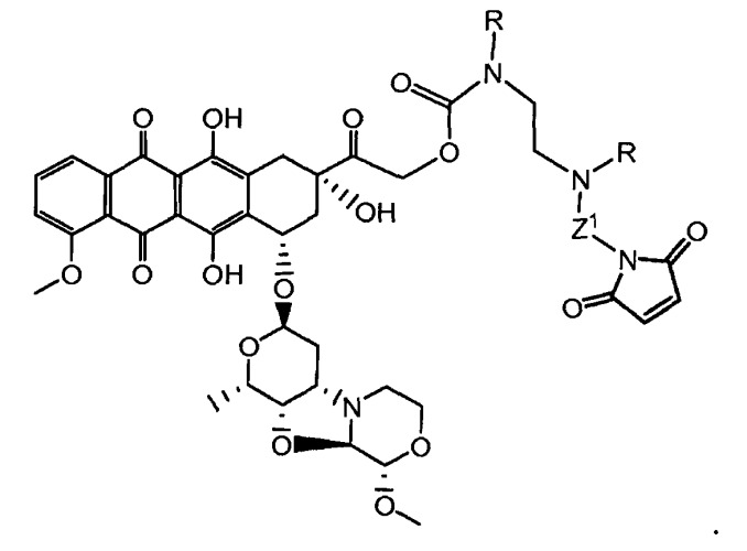 Конъюгаты производного антрациклина, способы их получения и их применение в качестве противоопухолевых соединений (патент 2523419)