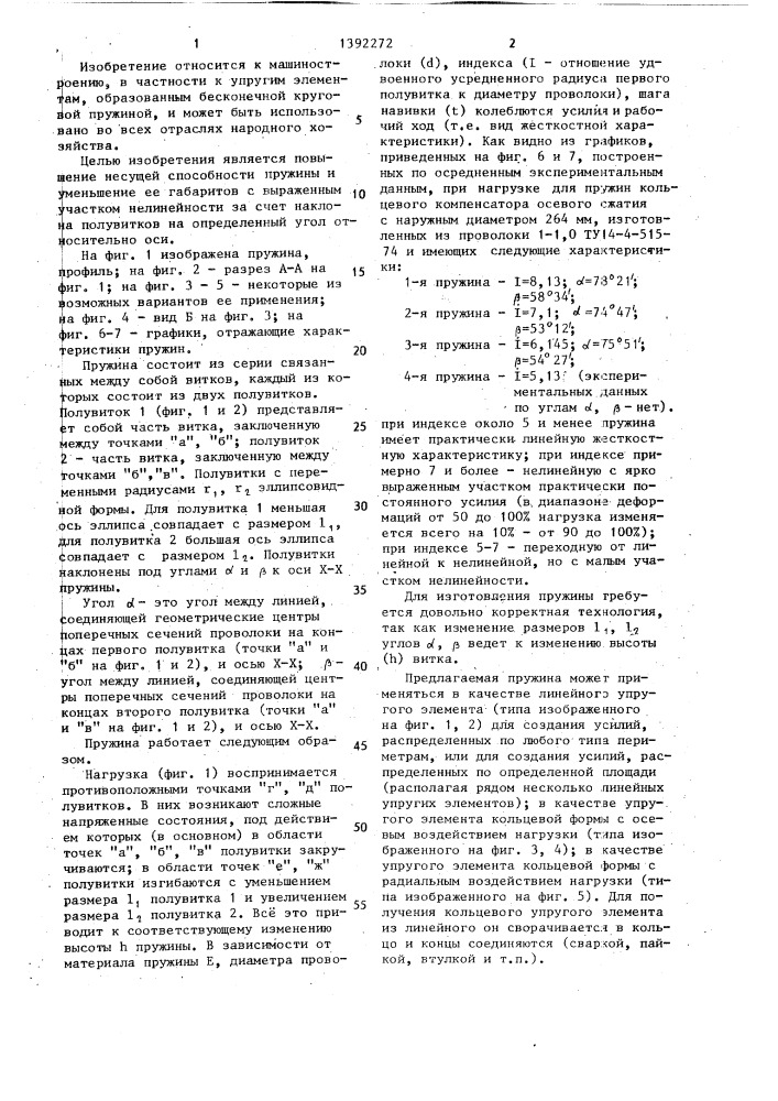 Винтовая пружина поперечного сжатия смоловика е.с. (патент 1392272)