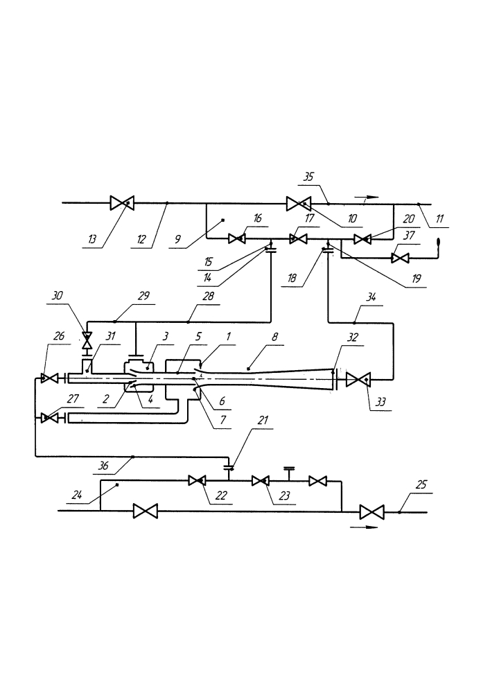 Устройство для откачки газа из отключенного участка многониточного магистрального газопровода (патент 2601912)