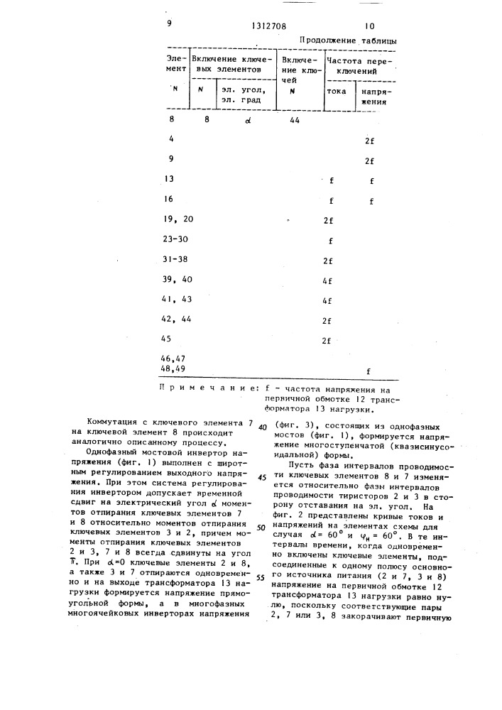 Автономный инвертор напряжения (патент 1312708)