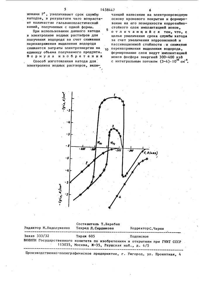 Способ изготовления катода для электролиза водных растворов (патент 1458447)