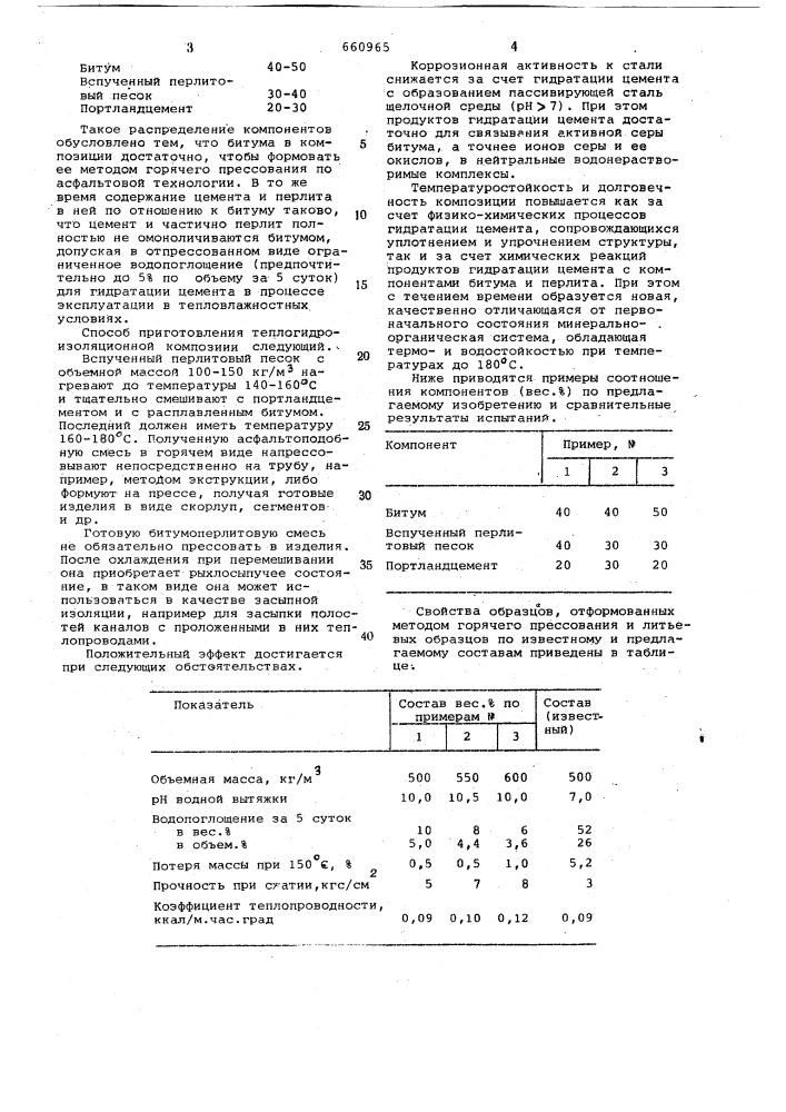 Композиция для тепло-гидроизоляции (патент 660965)