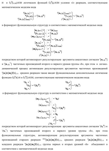 Способ формирования упорядоченных последовательностей аналоговых сигналов частичных произведений [ni]&amp;[mj]f(h) cd аргументов сомножителей &#177;[ni]f(2n) и &#177;[mj]f(2n) - &quot;дополнительный код&quot; в пирамидальном умножителе f ( cd ) для последующего логического дешифрования f1(cd ) и формирования результирующей суммы в формате &#177;[s ]f(2n) - &quot;дополнительный код&quot; и функциональная структура для его реализации (варианты русской логики) (патент 2463645)