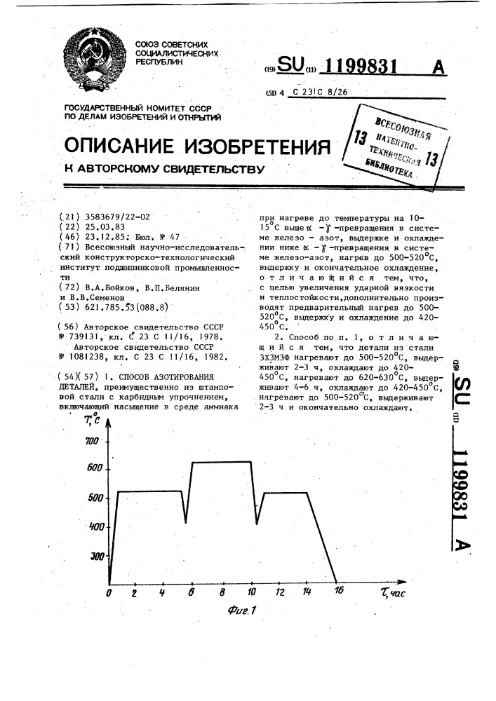 Способ азотирования деталей (патент 1199831)