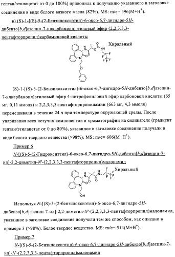 Малонамидные производные в качестве ингибиторов  -секретазы (патент 2440342)