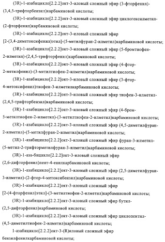 Карбаматные производные хинуклидина, фармацевтическая композиция на их основе и применение (патент 2321588)