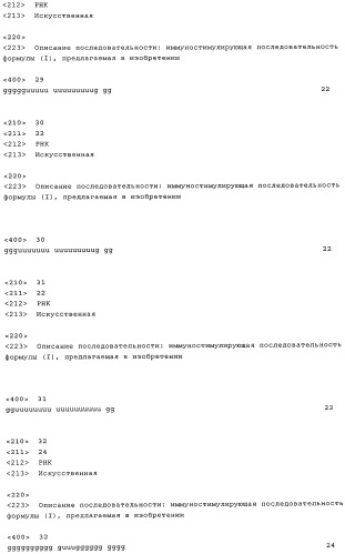 Нуклеиновая кислота формулы (i): glxmgn или (ii): glxmgn, предназначенная для применения прежде всего в качестве иммуностимулятора/адъюванта (патент 2487938)