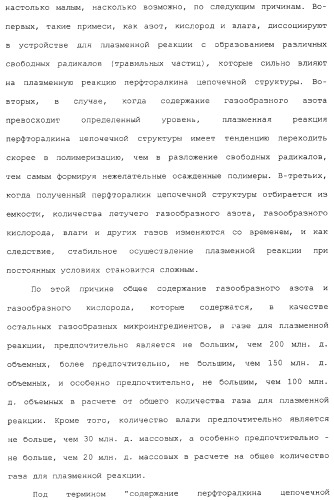 Газ для плазменной реакции, способ его получения, способ изготовления электрической или электронной детали, способ получения тонкой фторуглеродной пленки и способ озоления (патент 2310948)