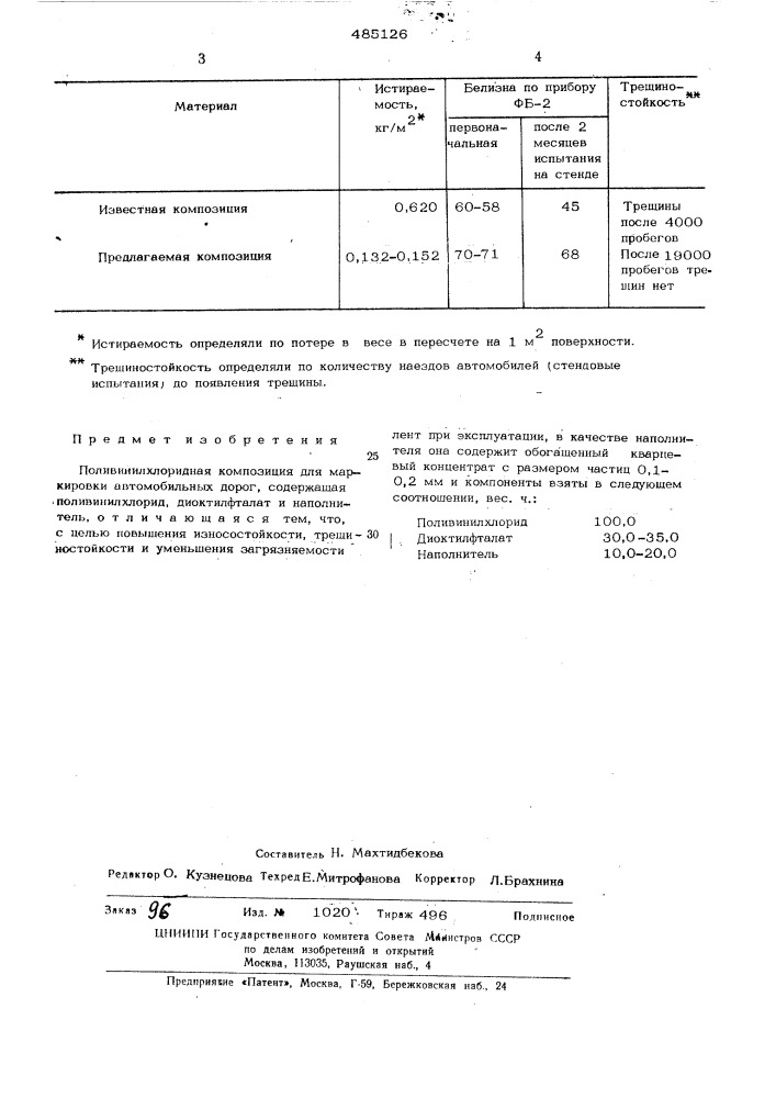 Поливинилхлоридная композиция (патент 485126)