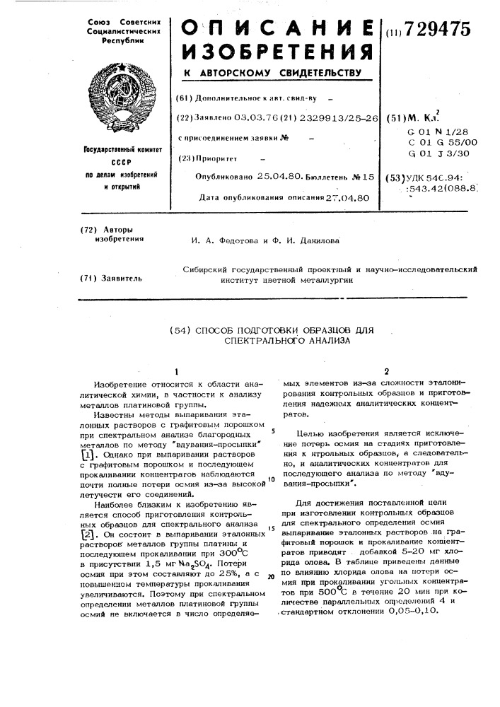 Подготовка образцов для спектрального анализа