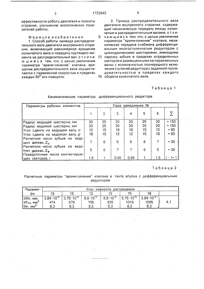 Способ работы привода распределительного вала двигателя внутреннего сгорания и привод распределительного вала двигателя внутреннего сгорания (патент 1733643)