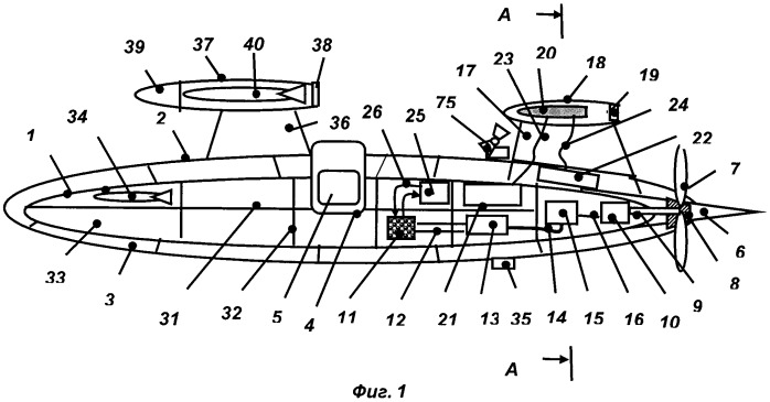 Атомная подводная лодка и жидкостный ракетный двигатель морского исполнения (патент 2466056)