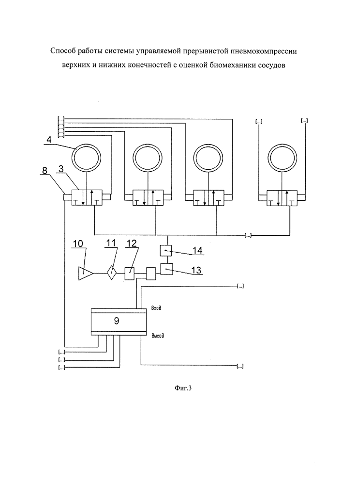 Способ работы системы управляемой прерывистой пневмокомпрессии верхних и нижних конечностей с оценкой биомеханики сосудов (патент 2644927)