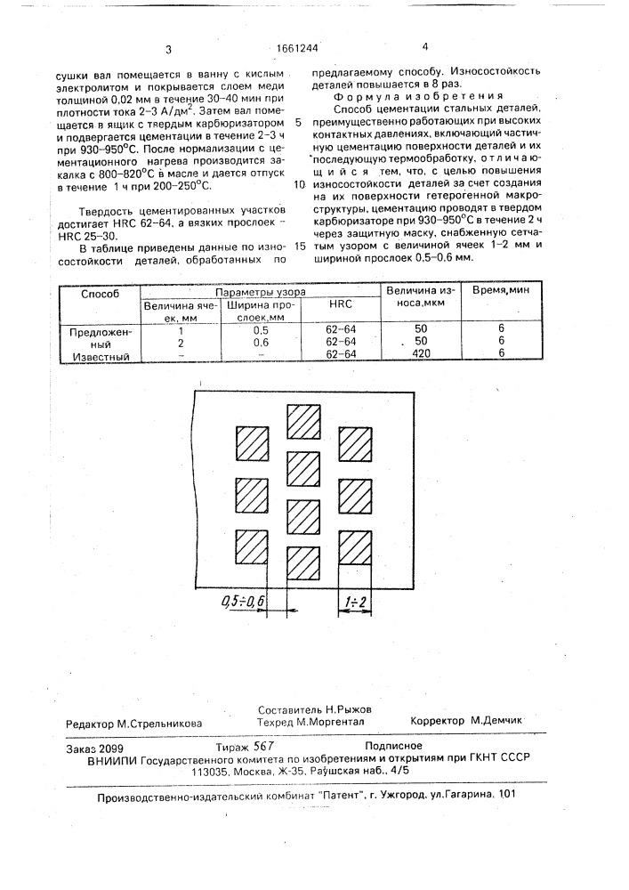Способ цементации стальных деталей (патент 1661244)