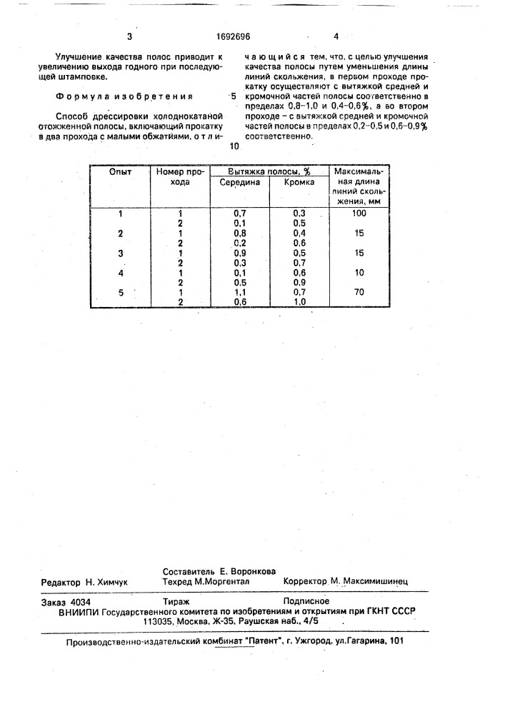 Способ дрессировки холоднокатаной отожженной полосы (патент 1692696)