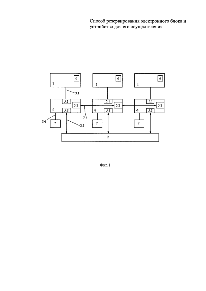 Способ резервирования электронного блока и устройство для его осуществления (патент 2647412)