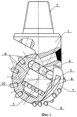 Одношарошечное буровое долото (патент 2470134)