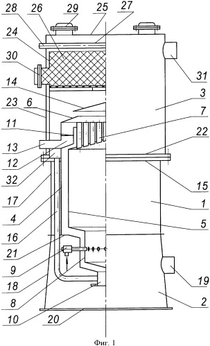 Котел водогрейный поверхностно-контактный газовый и способ его работы (патент 2358207)