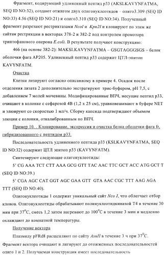 Вирусоподобные частицы, включающие гибридный белок белка оболочки бактериофага ар205 и антигенного полипептида (патент 2409667)