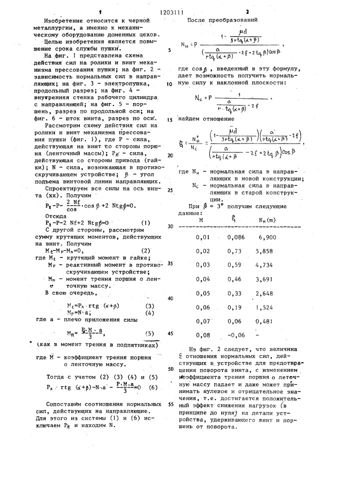 Электропушка для забивки чугунной летки доменной печи (патент 1203111)