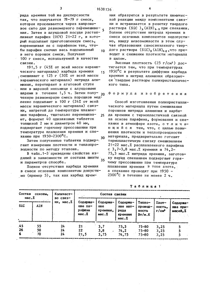 Способ изготовления поликристаллического материала (патент 1638136)