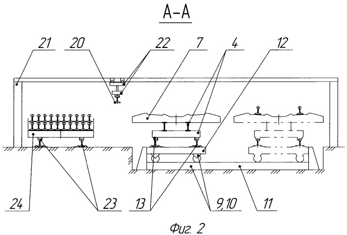 Поточная линия для сборки звеньев рельсошпальной решетки железнодорожного пути (патент 2373320)