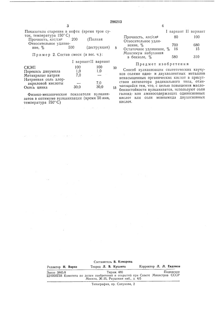 Патент ссср  286213 (патент 286213)