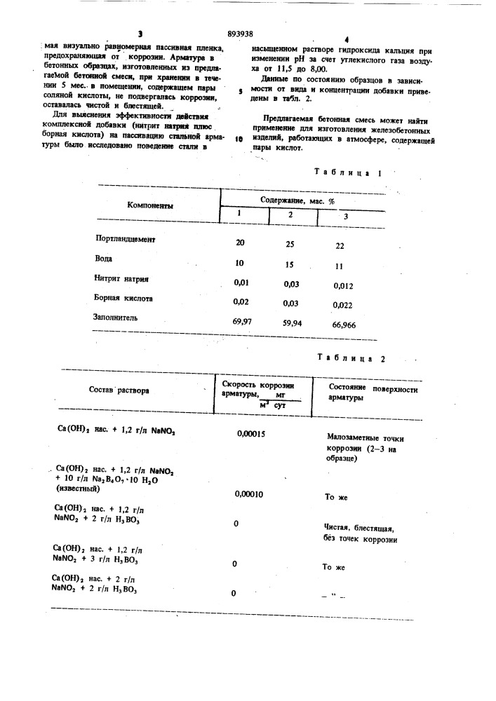 Бетонная смесь (патент 893938)