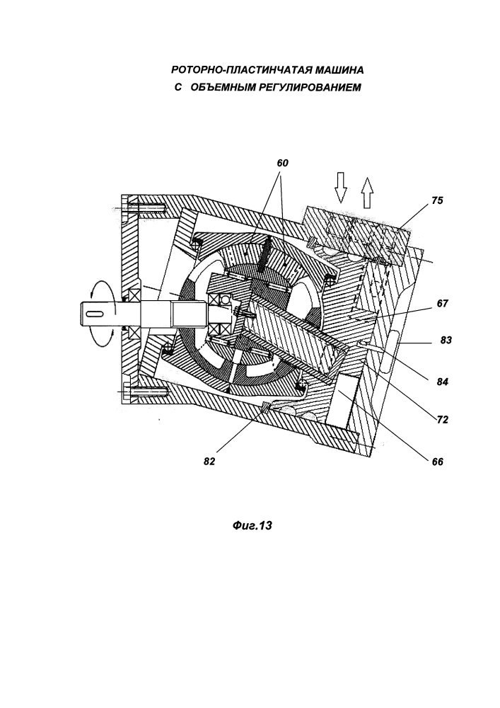 Роторно-пластинчатая машина с объемным регулированием (варианты) (патент 2643886)