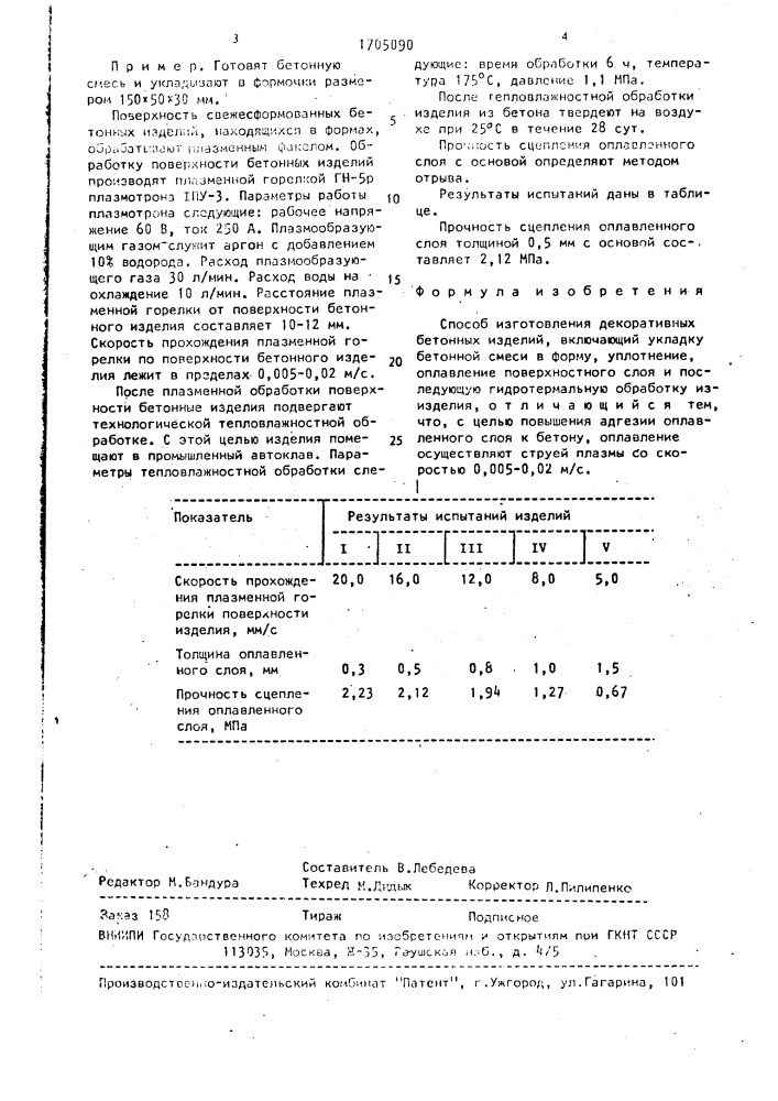 Способ изготовления декоративных бетонных изделий (патент 1705090)