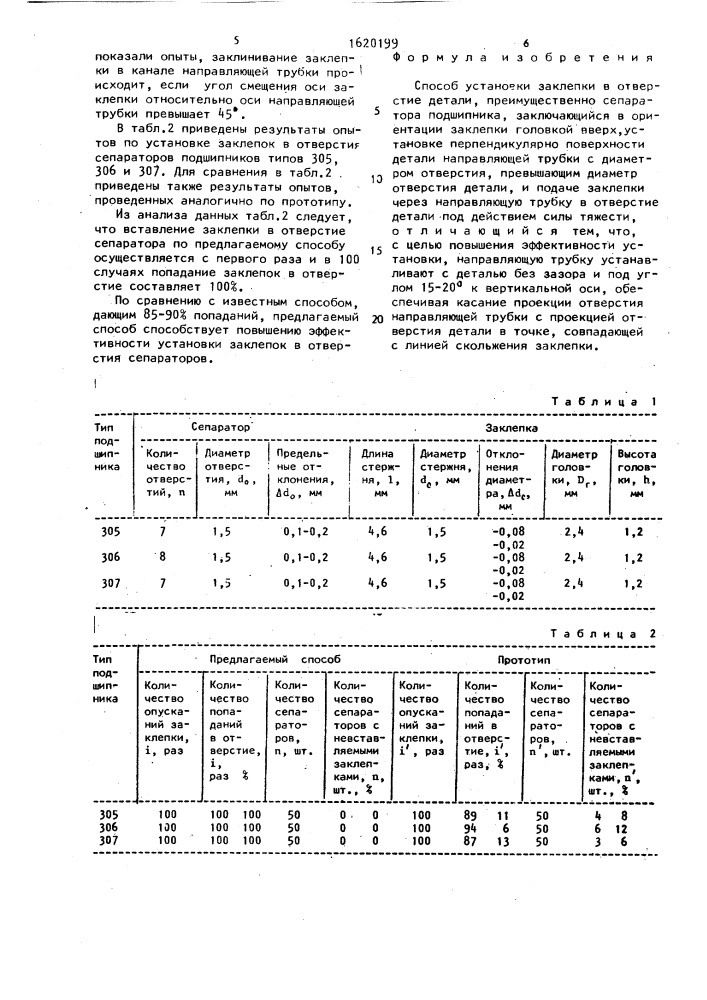 Способ установки заклепки в отверстие детали (патент 1620199)